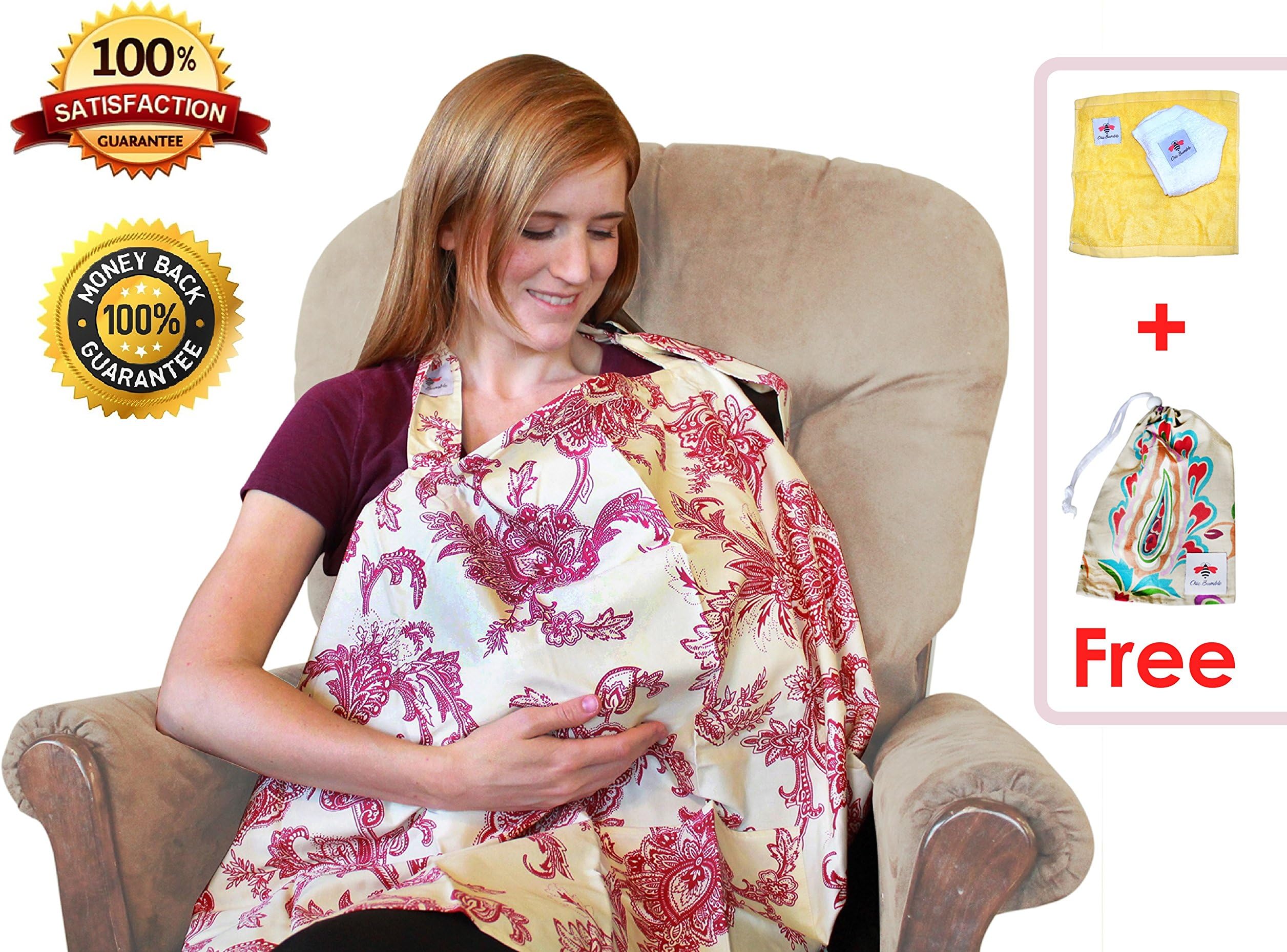 Best Nursing Cover For Breastfeeding Made Simple By ChicBumble-Universal Stroller Blanket For Sun, Car Seat Cover & Shopping Cart Sheet-Privacy Accessory With Pattern For Boys & Girls-Baby Shower Gift
