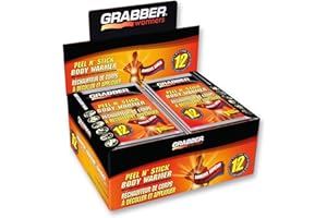 Grabber Warmers Peel N' Stick Body Warmers - Long Lasting Safe Natural Odorless Air Activated Warmers - Up to 12 Hours of Hea
