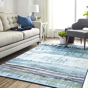 Mohawk Home Mixed Media Navy Abstract (5' X 8') Area Rug
