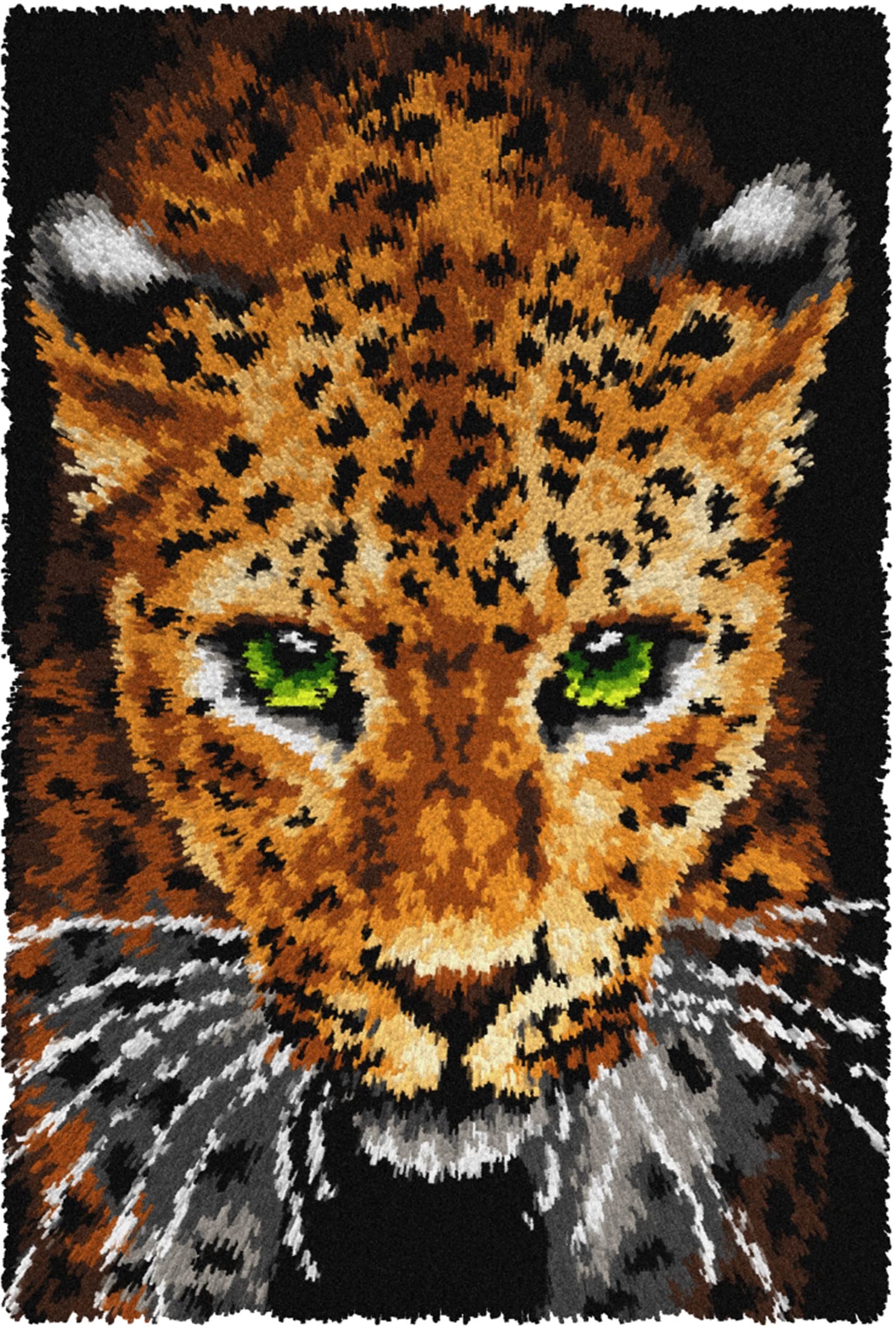 Orchidea - Latch Hook Rug Kit - Leopard - Printed Canvas - 4.5 Count - for Adults - 4164