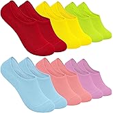 SERISIMPLE Low Cut Thin Womens Viscose Bamboo Socks No Show Invisible Non Slip with Grips Lightweight Liner Flats 6 Pairs