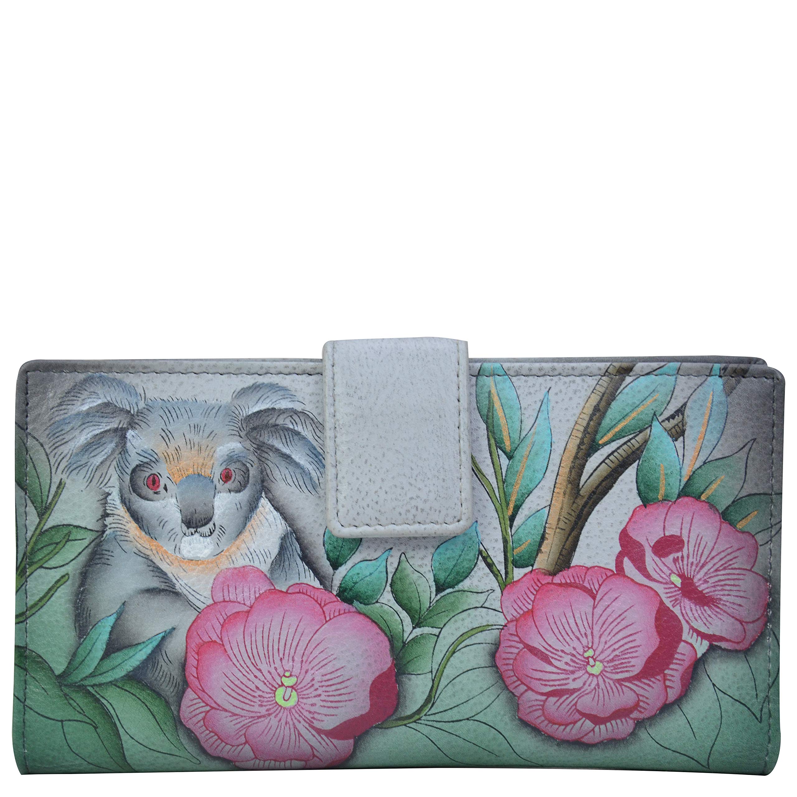 Anna by Anuschka Women’s Hand-Painted Genuine Leather Two Fold Wallet - Cuddly Koala Image