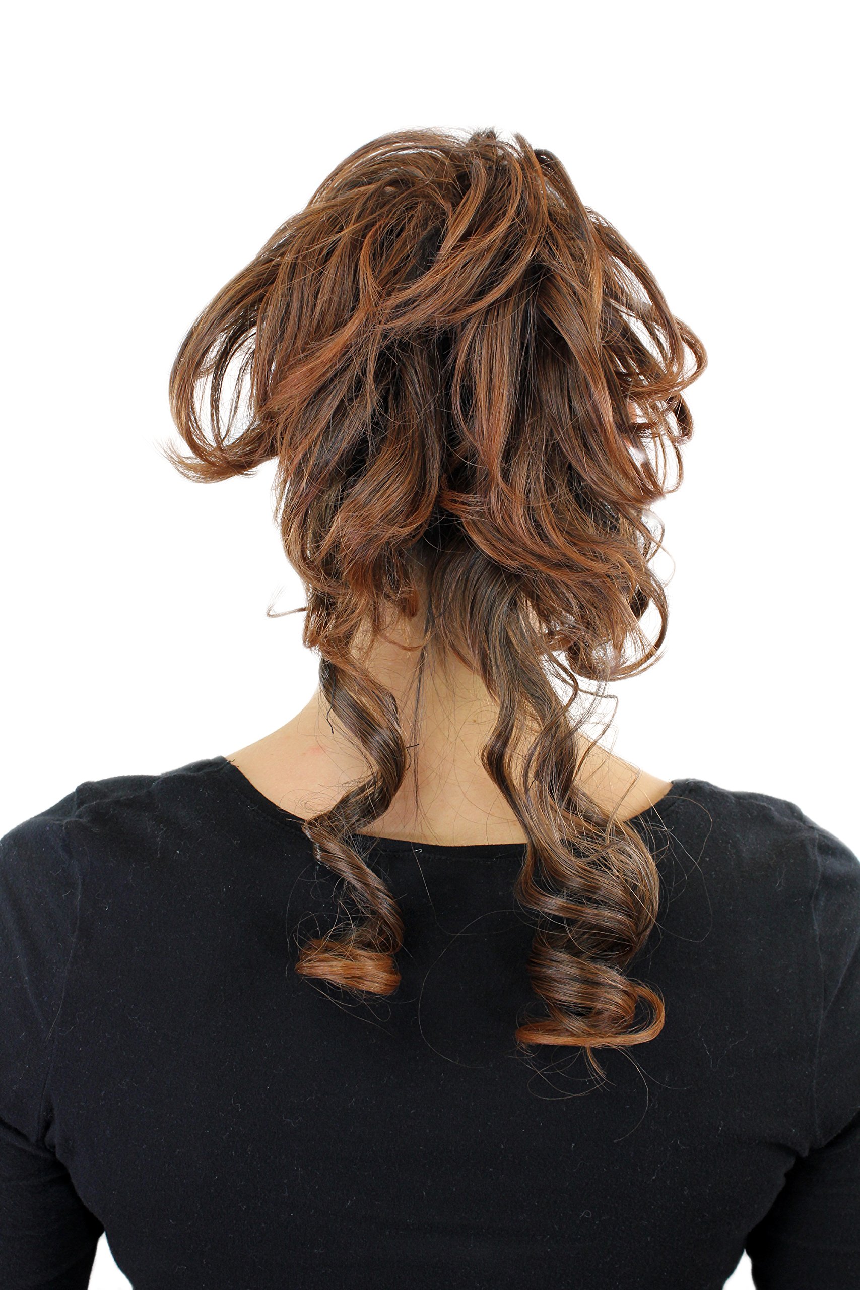 WIG ME UP YZF-3072HT-2T30 Hair Piece baroque voluminous wild curled like scrunchy with micro comb mahogany brown mix