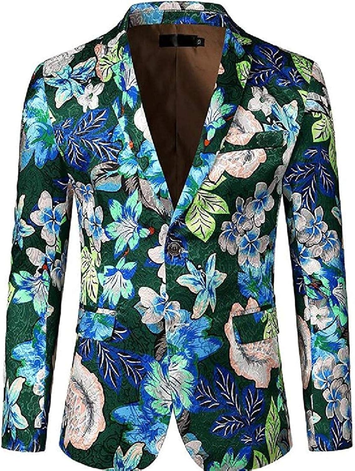 Mens Floral Print Summer Business Party TwoButtons Blazer Suit Jackets