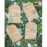 Santa's Delivery Christmas Gift Tag Stickers – 2 x 3 Inch Natural Kraft Holiday Labels – 100 Adhesive Gift Tags with Permanent Adhesive – Eco-Friendly Print, Made in the USA