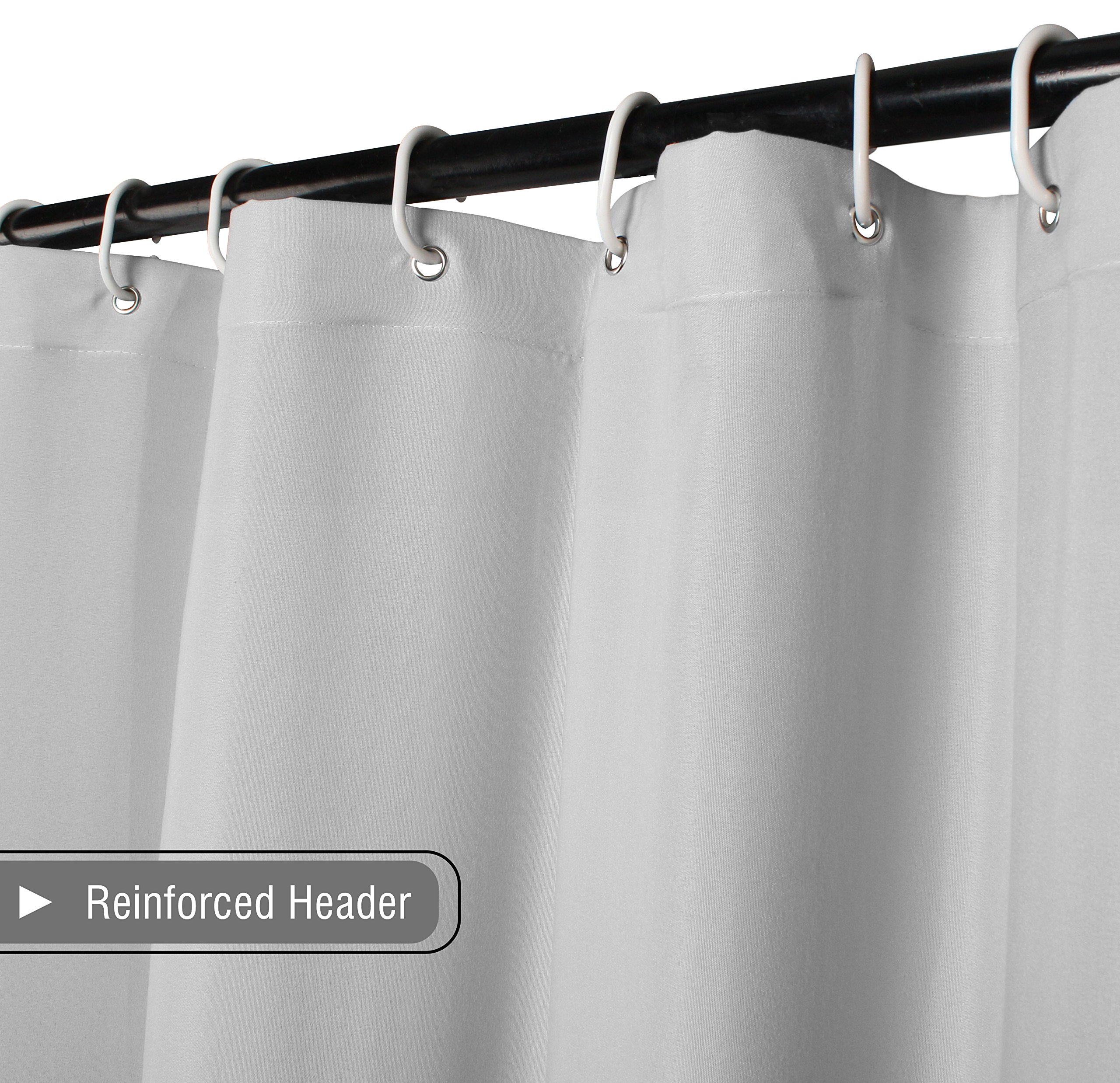 Volens Gray/Grey Ruffle Shower Curtain Farmhouse Rustic Cloth Shower