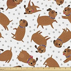 Ambesonne Paw Print Fabric by The Yard, Repetitive