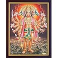 SANVIKA Panchmukhi Hanuman Poster Painting with Frame – Sacred Hindu Artwork for Worship and Decoration (220-146)