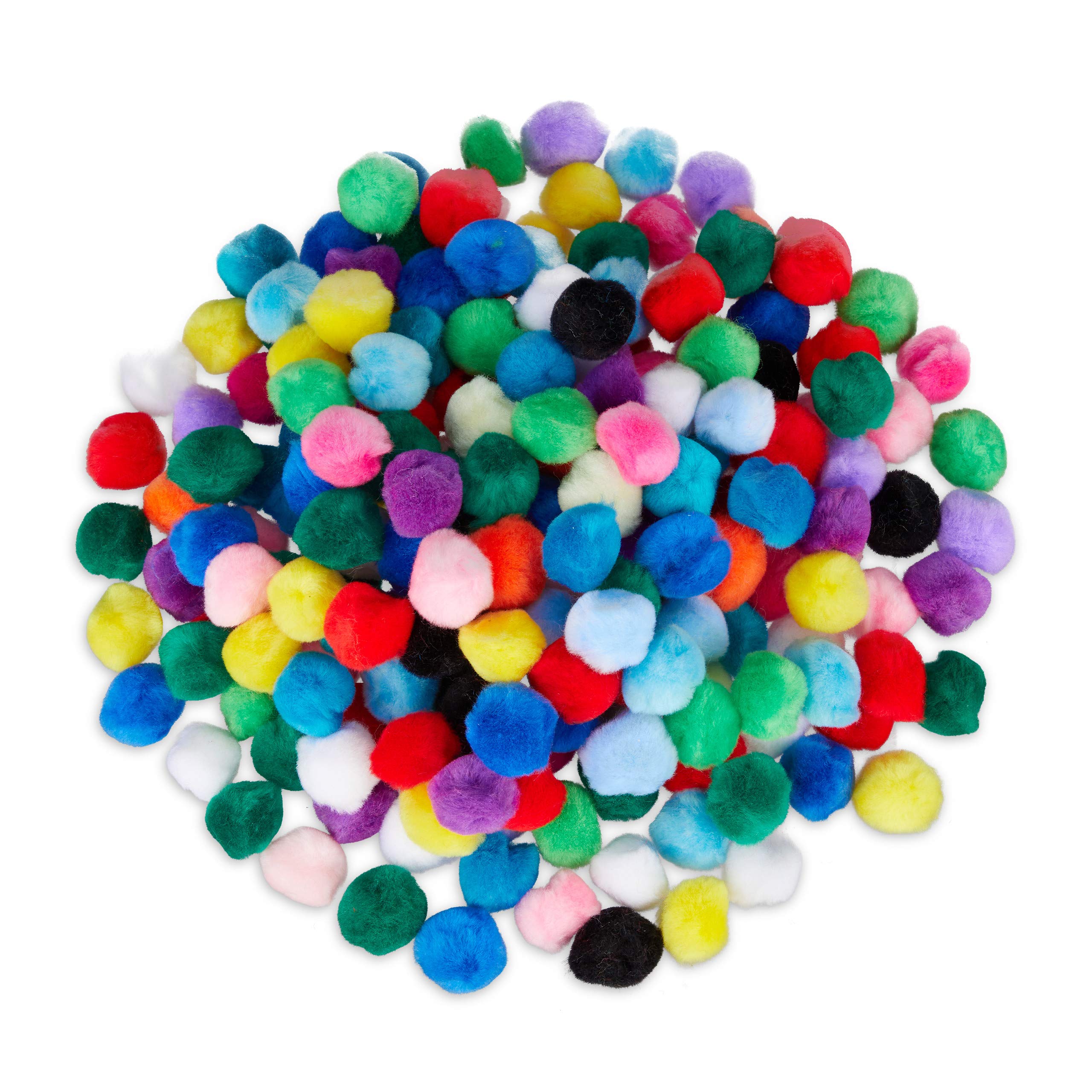 Relaxdays Small Crafting Pom Poms, Set of 200 Mini Pompom, Decorative Balls for Birthdays & Weddings, D: 2 cm, Colourful