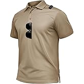 TACVASEN Polo Shirts for Men Dry Fit Short Sleeve Tactical Performance Collared Shirt Light UPF 50+ Work Golf Polos