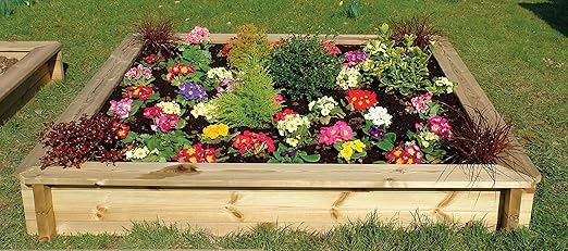 2 m x 2 m 27 mm - 560 mm en relieve cama de madera: Amazon.es: Jardín