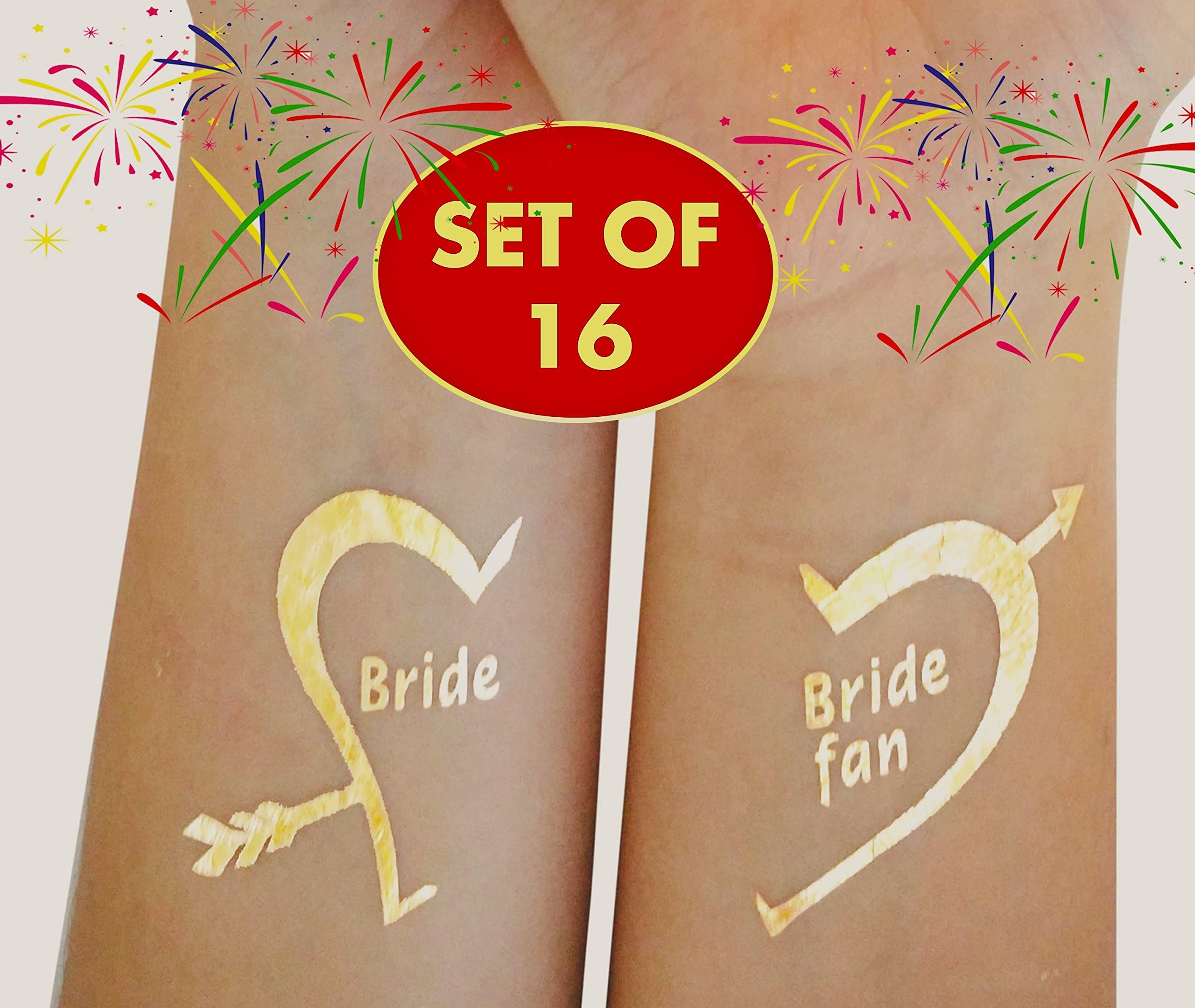 BACHELORETTE PARTY TATTOOS for the Bride Tribe Team 2017 NEW DESIGN by GleeGoods. Bridal Shower Favors Supplies - "BRIDE FAN" COLLECTION - Bridesmaid gift