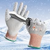 Schwer 12 Pairs Winter Work Gloves, ANSI A5 Cut Resistant Gloves with PU Coating, Freezer Glove for Outdoor Cold Weather, Thermal Insulated, Non Slip, Durable, L, CR3088-W