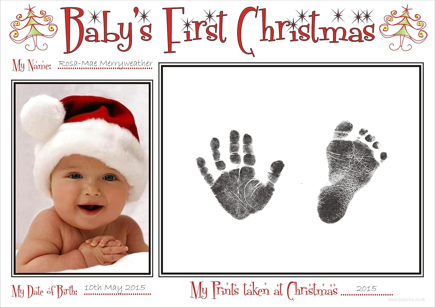 baby christmas handprints