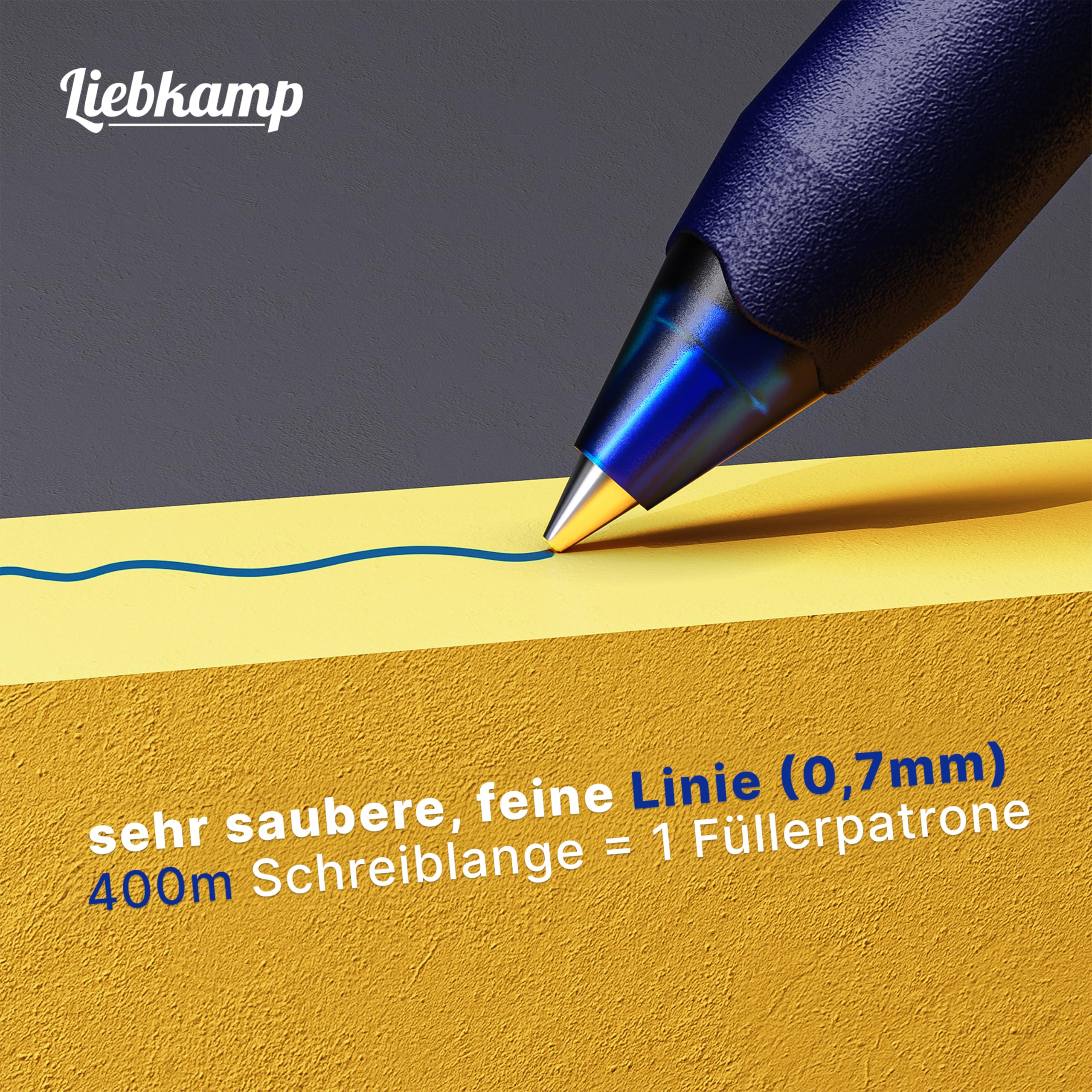 LIEBKAMP Office [4 Stk] radierbarer Kugelschreiber inkl. 0,7mm Mine | kratzt & schmiert nicht | Tintenroller radierbar | Radierstift | Gelstifte Radierbar | Erasable Pen | Gelschreiber Radierbar 2