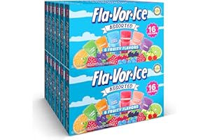 FLA-VOR-ICE Flavorice Freezer Pops, 1.5oz Fat Free Ice Pops, Fruity Flavors (12 Boxes, 16 - 1.5 oz pops per box), 192 total Freezer Pops