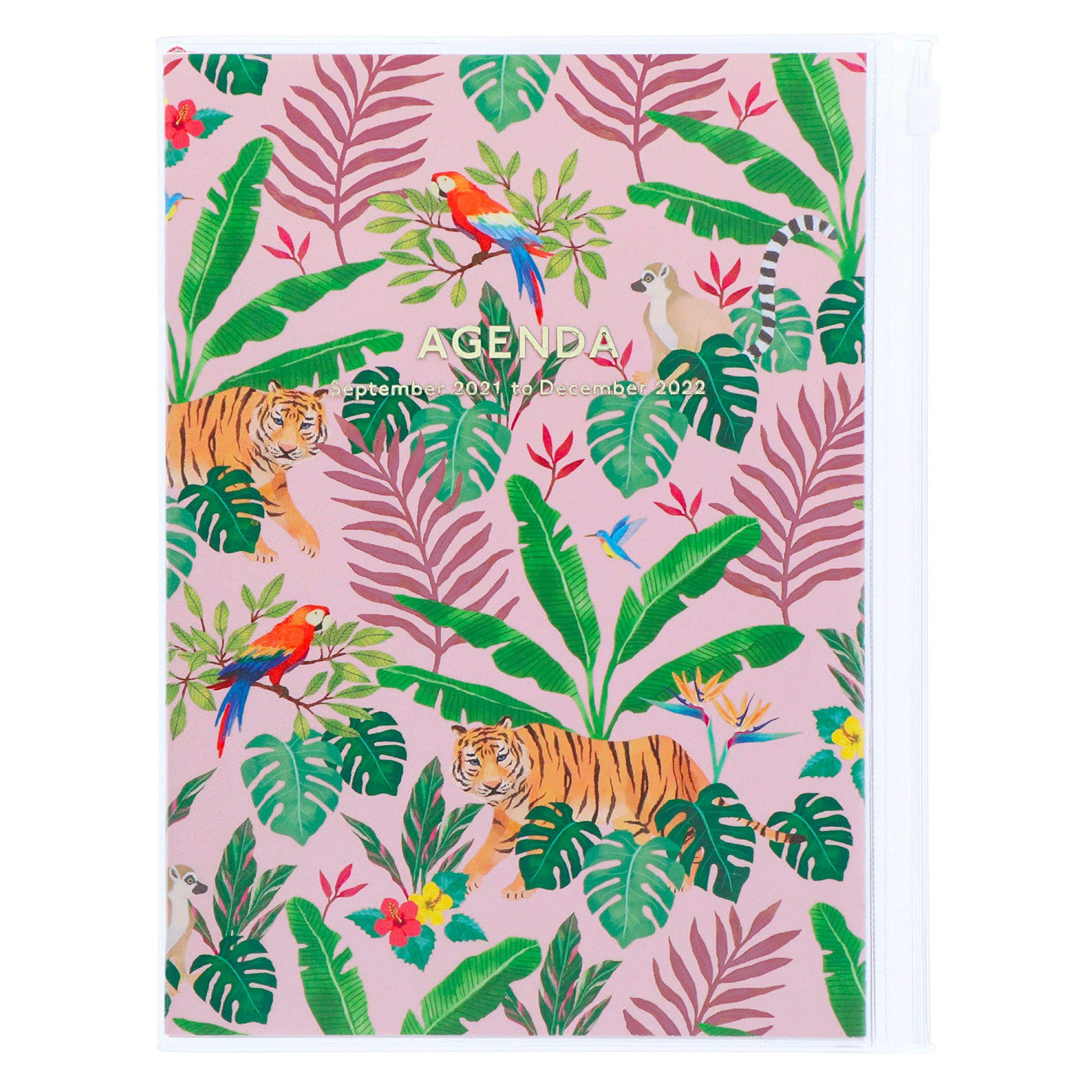 MARK'S 2021/2022 Pocket Diary A5 Vertical, Storage it, Jungle, Pink: From September 2021 to December 2022