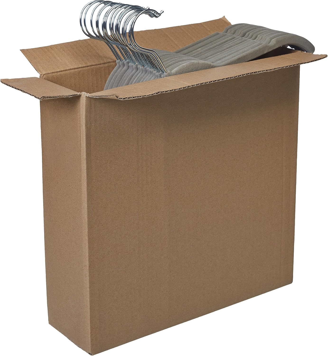 Amazon Basics Velvet Shirt/Dress Hangers Pack of 50, Grey, 50 Pack - Image 4