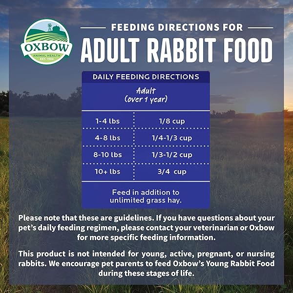 OXBOW ANIMAL HEALTH ORGANIC BOUNTY ADULT RABBIT FOOD – ALL NATURAL RABBIT PELLETS – 3 LB.