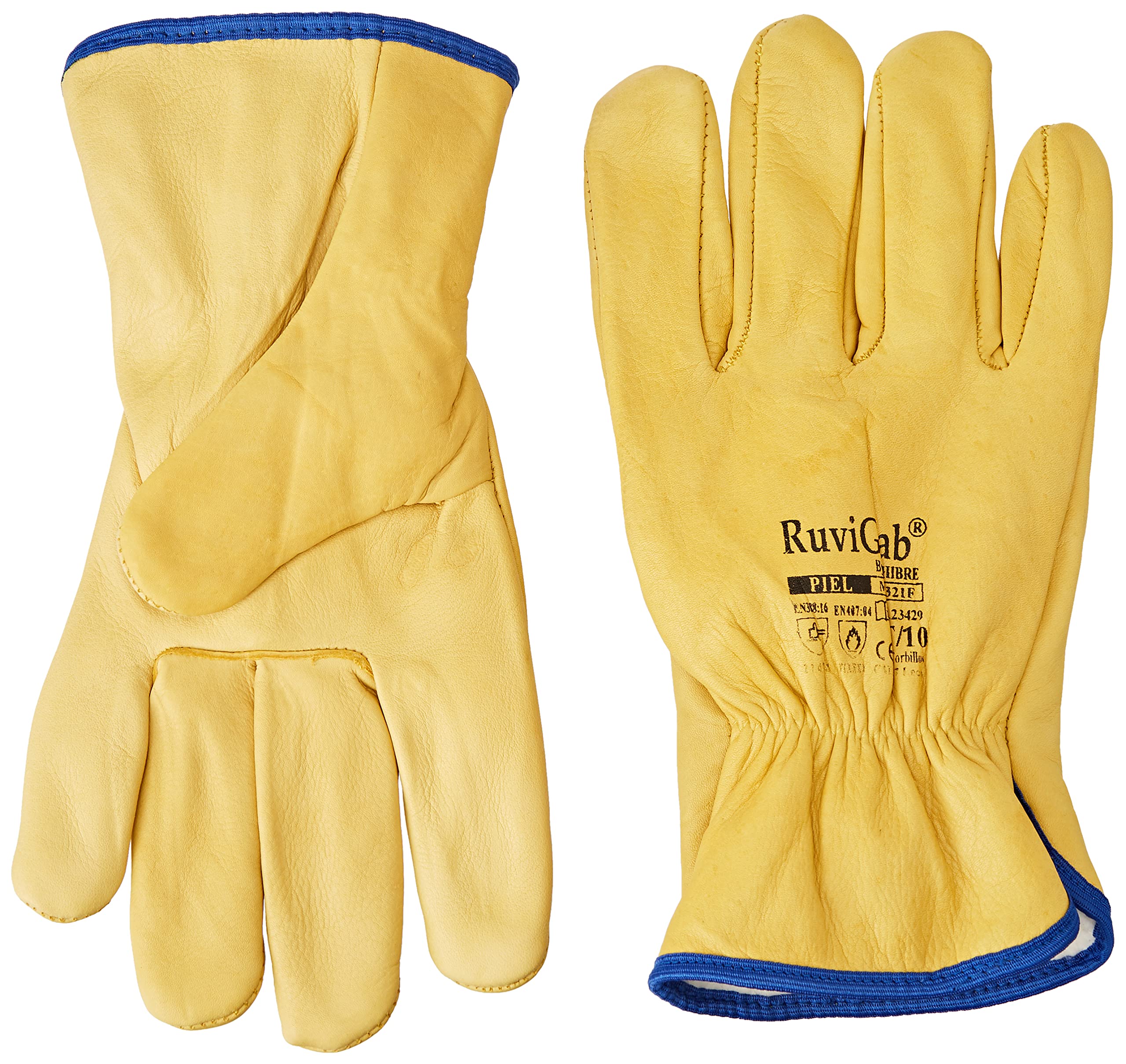 Ruvigrab 321F – Cowhide Leather Glove Inside Lined Anti-Cold, 9, Yellow