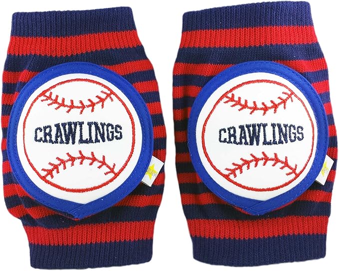 Crawlings Boy's Baseball Knee Pads One Size Red Navy