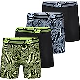New Balance Men's 6" Performance No Fly Boxer Brief Underwear (4 Pack)