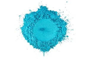 ELECTRIC BLISS BEAUTY 1 oz - Aqua Blue Mica Powder - Cosmetic Grade - 25 Colors Available, Use for Cosmetics, Slime, Candles, Paints, Bath Bombs, Epoxy Resin, Soap, Clay, Nail Art, Jewelry (Aqua)