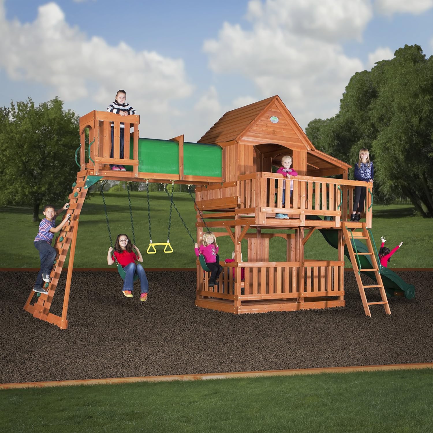 Amazoncom Backyard Discovery Woodridge II All Cedar Wood Playset Amazoncom Backyard Discovery Woodridge II All Cedar Wood Playset