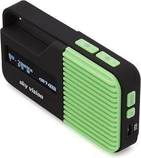 Sky Vision DAB Radio 10 G – Kleines, tragbares Mini Digital Radio, Outdoor, DAB+, FM/UKW Tuner, USB Ladefunktion (Grün)