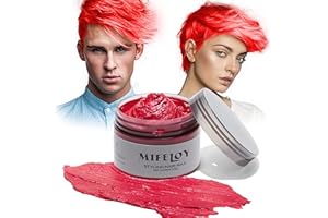 Temporary Red Hair Spray Color Wax, Instant Natural Hairstyle Cream Dye 4.23 oz, Washable Styling Pomades, Disposable Colorin