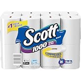 Scott 1000 Sheets Per Roll Toilet Paper, Bath Tissue, 16 Rolls (Pack of 1)