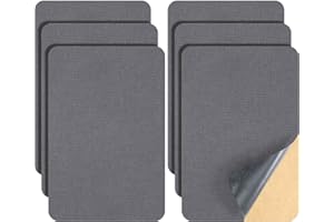 JANINKA 6 Pieces Upholstery Patch Sofa Couch Carpet Scratches Velvet Patch Repair Self Adhesive Flannel Fabric Furniture Car Seats Jeans Hand Bag Jackets, 11.81 x 7.87 Inch(Gray)