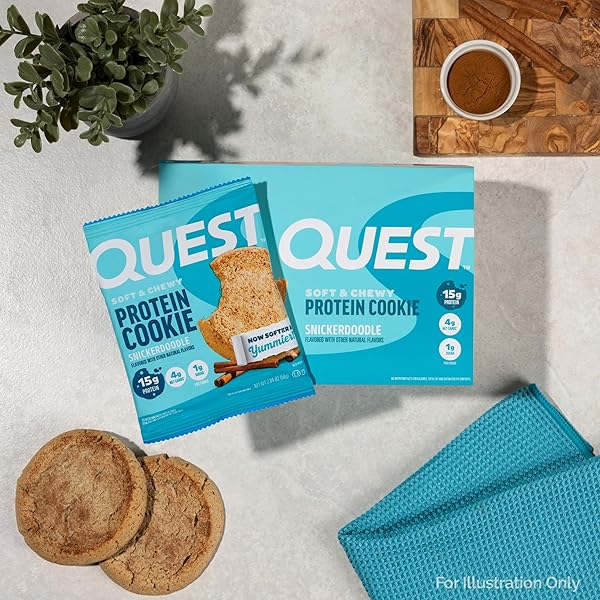 QUEST NUTRITION SNICKERDOODLE PROTEIN COOKIE, 15G PROTEIN, 1G SUGAR, 4G NET CARBS, KETO FRIENDLY, HIGH PROTEIN, LOW CARB 4 COUNT