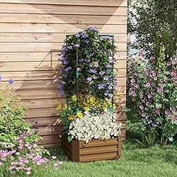 Outsunny Galvanized Raised Garden Bed, 55" Tall