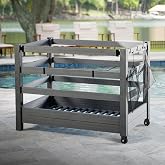 Zippity Woodtek Poolside Organizer, Charcoal Vinyl | 3.4ftH x 4.6ftW x 2.8ftL, Charcoal, Includes Wheels and Mesh Bags, Great for Pool Floats or Toys, AZ19078
