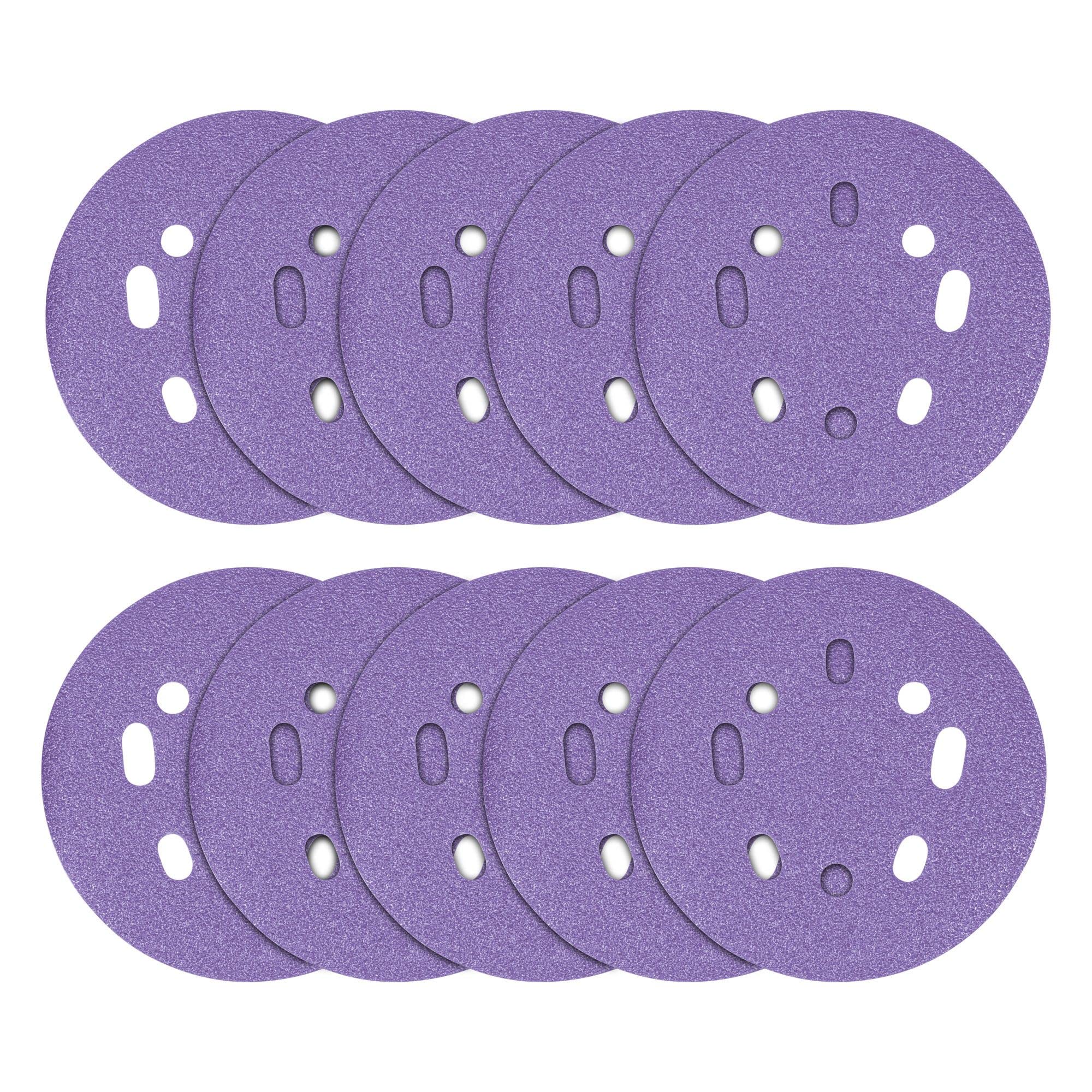 Trend Aluminium Oxide 125mm Random Orbit 240 Grit Abrasive Sanding Discs, AB/125/240A, Pack of 10