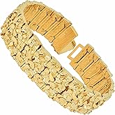 LIFETIME JEWELRY 23mm Rugged Nugget Link Bracelet for Men and Women 24k Gold Plated