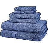Amazon Brand – Pinzon 6 Piece Blended Egyptian Cotton Bath Towel Set - Wedgewood