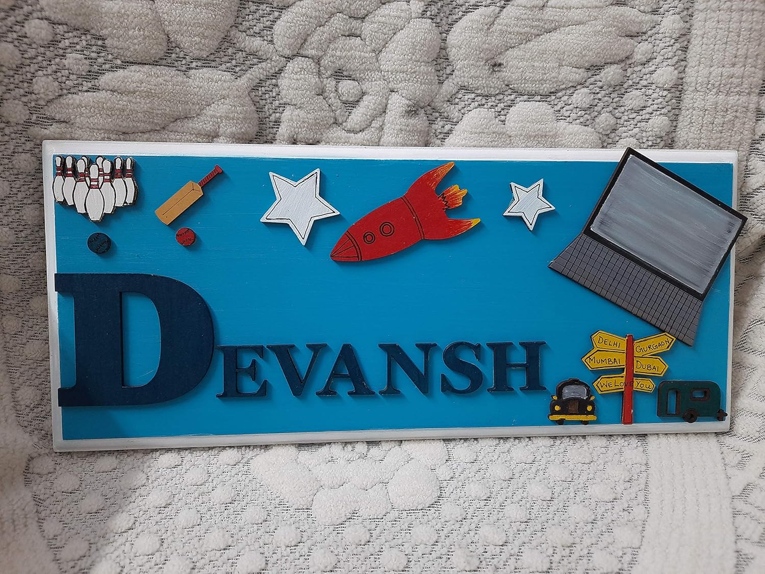 Buy Innovate CraftsKids Big Nameplate in Teenage Theme,Customized Name
