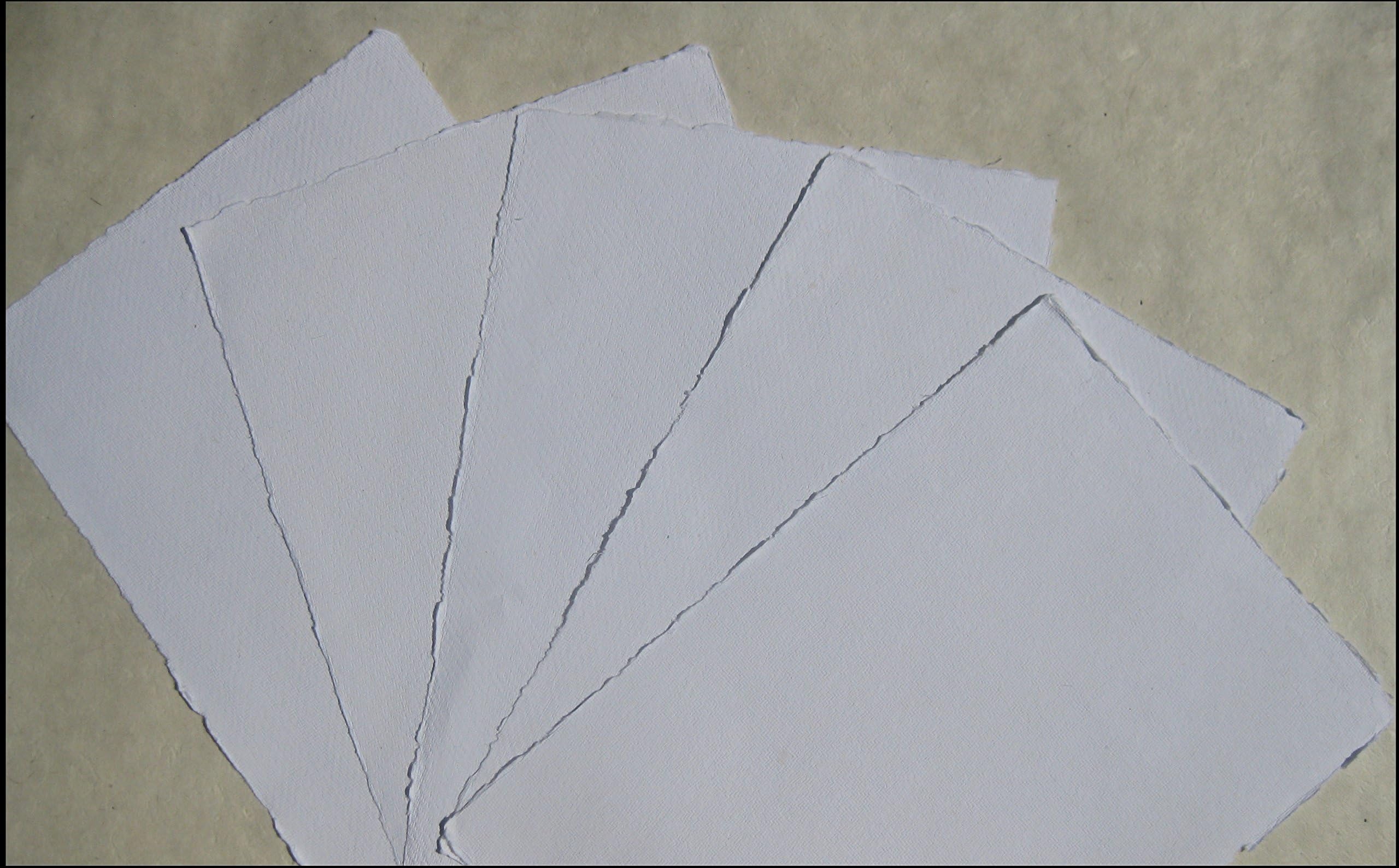 handmade handmade paper Aquarellpapier A2 + Überformat 10 sheets / set natural white 200g / m² BaumwollLinters