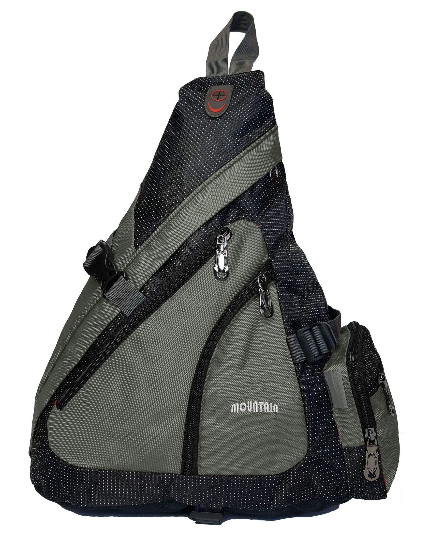 GFM® Mens Monostrap Sling Backpack for Cycling, Bike, Biking, Gym (S2-1177-Army Grey)