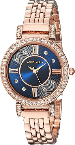 Amazon Com Anne Klein Women S Swarovski Crystal Accented Rose Gold Tone Bracelet Watch Anne Klein Watches