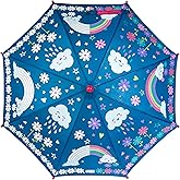 Stephen Joseph Kids' Color Changing Wet Dry Umbrella, Water reacting, Pinch Free Umbrellas for Rain Children's Umbrella, BUTTERFLY, 23"X29