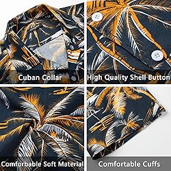 Mens Hawaiian Shirts Short Sleeve Casual Tropical