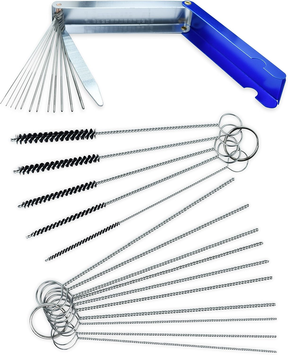 homEdge Carburetor Cleaning Tool Kits, Carb Carburetor Jet Cleaner for ATV, UTV, Motorcycle Moped Welder Carb, Jet Dirt Remover, Set of 10 Cleaning Needles + 5 Nylon Brushes + 13 Cleaning Wires Set: Automotive