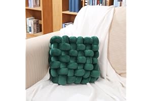 Awcvire Knot Throw Pillow Home Decoration Cushion, Home Office Sofa Room Decor Yard for Boys Girls, Multicolor Selection Square Decorative Plush Cushion (S-4.7"×11.8"×13", Dark Green)