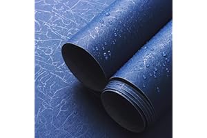 Safiyya Blue Silk Peel and Stick Wallpaper Textured Dark Blue Contact Paper Removable Wallpaper Silk Decorative Self Adhesive Wall Paper Vinyl Rolls 118"x 17.3"