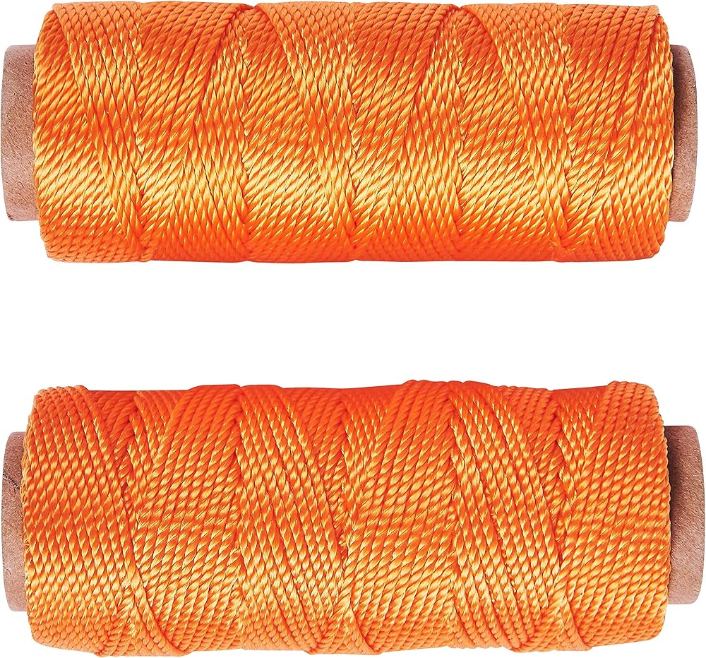 DECK INN Builders Cord 50m Orange Polypropylene 10kg Load Limit 2 Pack