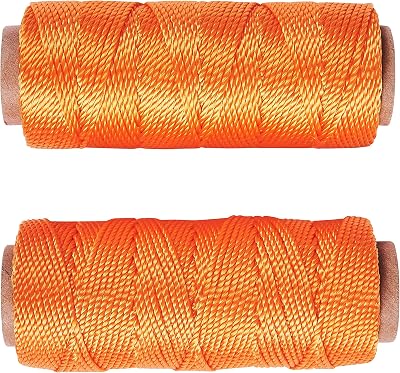 DECK INN Builders Cord 50m Orange Polypropylene 10kg Load Limit 2 Pack