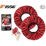 ISSE Snow Socks Traction Adjustable Car Tire Cover Socks Tire Chains Alternative Anti Slip Winter Traction Aid Snow Sock, Fit
